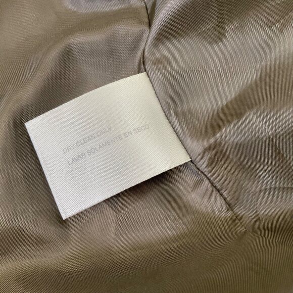 Vintage Jacqueline Ferrar 90s mid length Green Trench Coat women's L - Picture 13 of 13